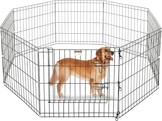 Pet Trex 24" Exercise Playpen for Dogs Eight 24" x 24" High Panels with Gate
