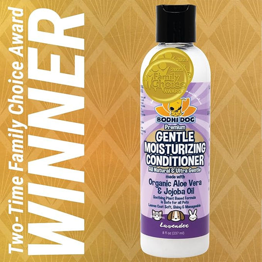 Bodhi Dog Gentle Moisturizing Dog Conditioner - Soothing Plant-Based Formula with Aloe Vera & Jojoba Oil - Hydrates & Softens Coat - Leaves Coat Soft Shiny & Manageable - Lavender Scent (8 Fl Oz)