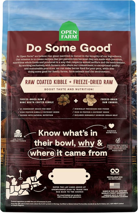 Open Farm RawMix Ancient Grains Front Range Recipe for Dogs, Includes Kibble, Bone Broth, and Freeze Dried Raw, Inspired by The Wild, Humanely Raised Protein and Non-GMO Fruits and Veggies, 20 lb