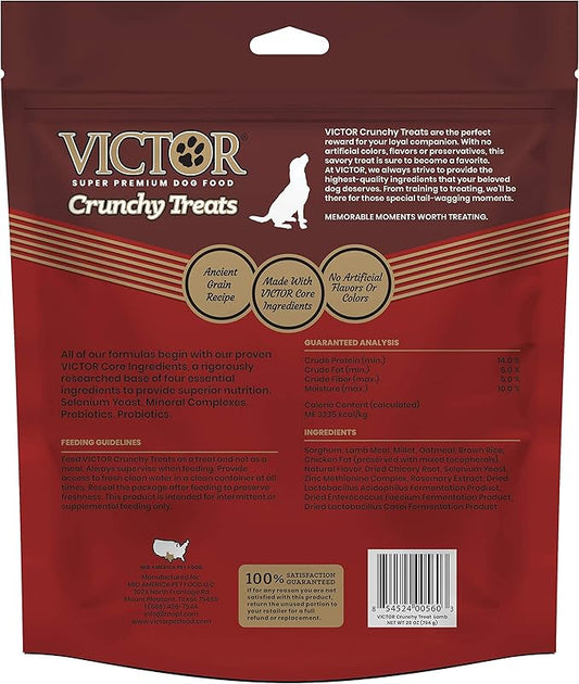 Victor Super Premium Dog Food – Classic Crunchy Dog Treats with Lamb Meal – Gluten-Free Treats for Small, Medium and Large Breed Dogs, 28oz