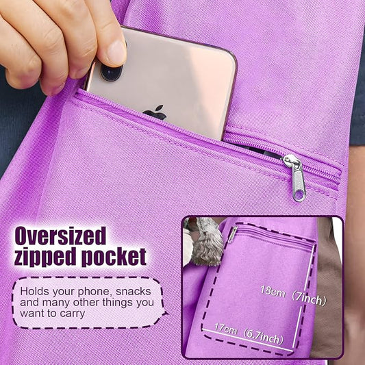 Dog Cat Sling Carrier Adjustable Padded Shoulder Strap with Large Zipper Pocket & Mesh Pocket for Outdoor Travel