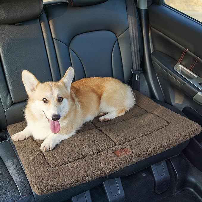 Bedsure Washable Dog Crate Bed for Medium Dogs, Reversible Foam Floor Dog Mat, Lightweight Travel Flat Pet Beds for Indoor & Outdoor Dogs (29" x 21", Brown)