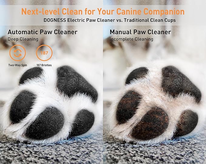 DOGNESS Automatic Dog Paw Cleaner, Rechargeable Paw Washer for Dogs Portable Electric Paw Cleaner Cup for Medium to Large Dogs (Green)