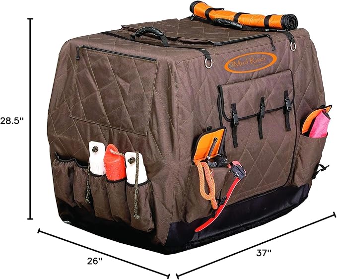 Mud River Dixie Kennel Cover, Brown, Large Extended (37″ x 26″ x 28.5″)