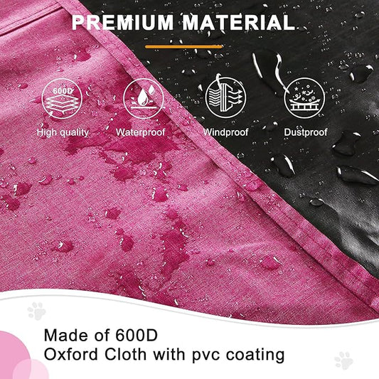 HiCaptain Dog Crate Cover for 30 Inches Wire Crate, Heavy-Duty Breathable Pet Kennel Covers Fit for 1 2 Doors Standard Wire Crate (Pink 30 inches)