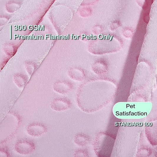 Stuffed Premium Soft Cat Blanket, Flannel Pink Stuff Cute Paw Print, 32 * 40 inches, Dog Blanket Puppy Supplies Dog Products Stuff Essentials, Christmas Cat Gifts