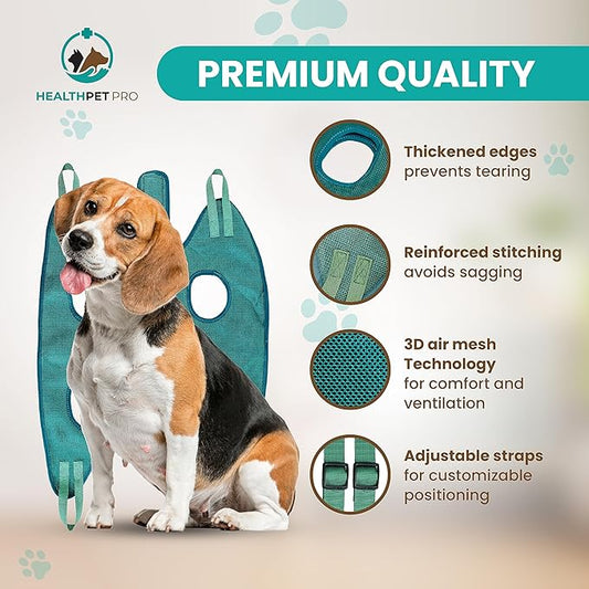 Dog Grooming Hammock for Large Dogs Including Dog Accessories Including Dog Nail Clippers, Dematting Comb, Nail File and Scissor - Dog and Cat Hammock for Grooming - Dog Sling (Medium)