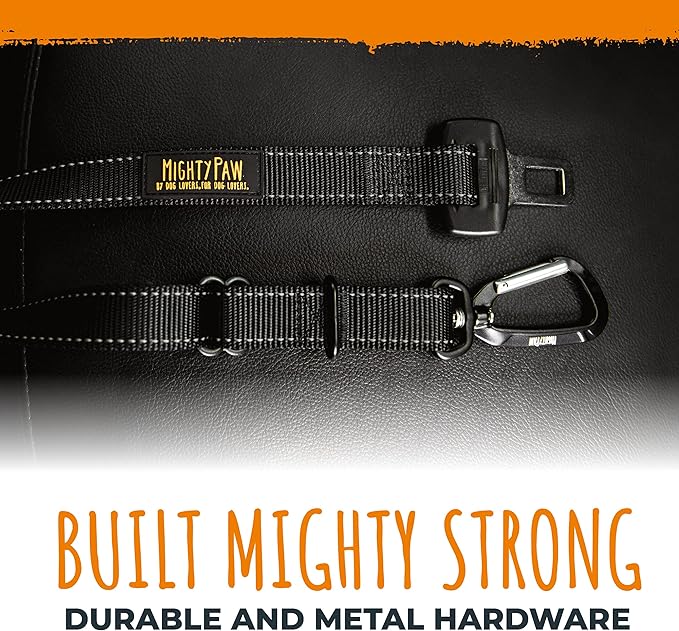 Mighty Paw Dog Car Safety Belt - Dog Seatbelt Ensures Pet Protection While Driving - Seatbelt for Dogs for Car - Dog Vehicle Accessory - Dog Car Seat Belt Attachment - Car Leash Restraint System