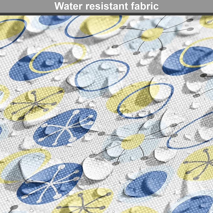 Lunarable Yellow and Blue Dog Crate Cover, Random Doodle Circles Abstract Floral Pattern, Easy to Use Pet Kennel Cover for Small Dogs Puppies Kittens, 18 Inch, Pale Yellow Pale Blue