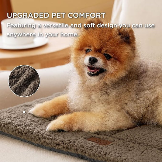 Bedsure Washable Dog Crate Bed for Large Dogs, Reversible Foam Floor Dog Mat, Lightweight Travel Flat Pet Beds for Indoor & Outdoor Dogs (41" x 28", Brown)