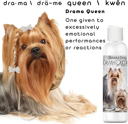 The Blissful Dog Drama Queen Luxury Dog Shampoo - Yorkshire Terrier, Nourishing Pet Supplies, Dog Grooming Supplies for Soft, Silky, Shiny Coat, Moisturizing Puppy Shampoo, 4 oz.