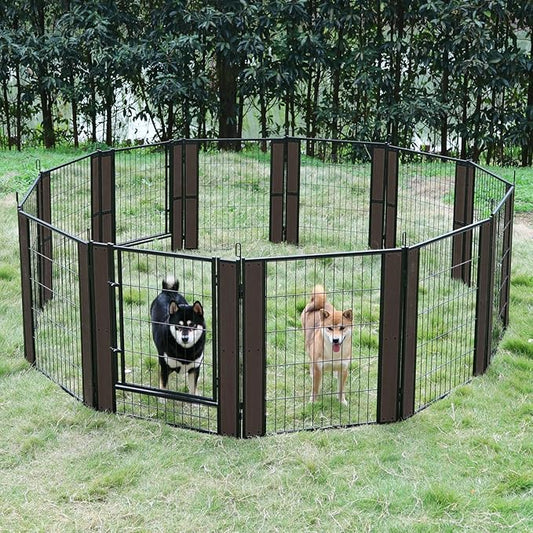 Heavy Duty Dog Playpen 32 Inch Height - Indoor Outdoor Pet Fence Enclosure for Medium and Small Dogs - Foldable Puppy Exercise Pen for Indoor and RV Camping or Yard
