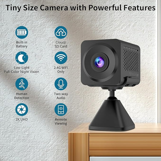 VSTARCAM Security Camera, 2K UHD, Built-in Battery, Low-Light Full-Color Night Vision, Motion Detection, Siren, 2-Way Audio, Remote Viewing, Cloud & SD Card Storage (up to 256GB)