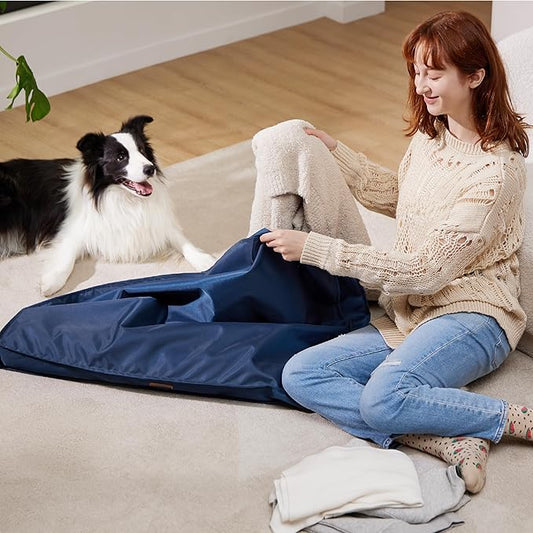 Lesure Water-Resistant Dog Bed Cover - Large Dog Bed Removable Cover, Replacement Washable, Dog Bed Covers for Pet Mat Bed, 36x27x3 Inches