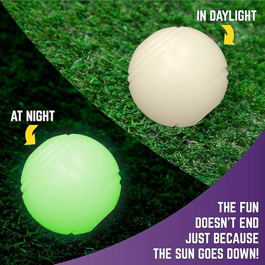 Chew King Glowing Fetch Ball, Dog Ball Toys, 2.5" 2-Pack Balls