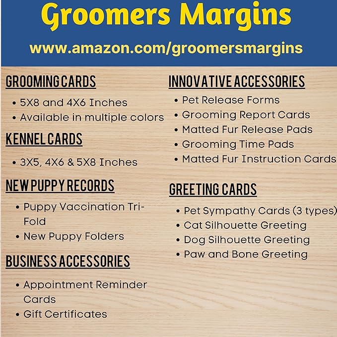 Dog Grooming Report Cards (Pad of 100, 5.5 X 8.5 Inches) Pet groomers report card for grooming salon