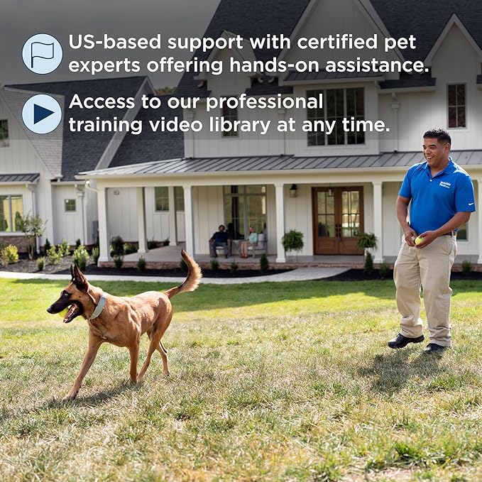 Invisible Fence GPS Dog Fence & Tracking Collar Bundle with Training Flags (White) & Treat Bag (Blue), Wireless GPS Tracker Collar, for Medium & Large Dogs, Waterproof - 1 Year Subscription Included