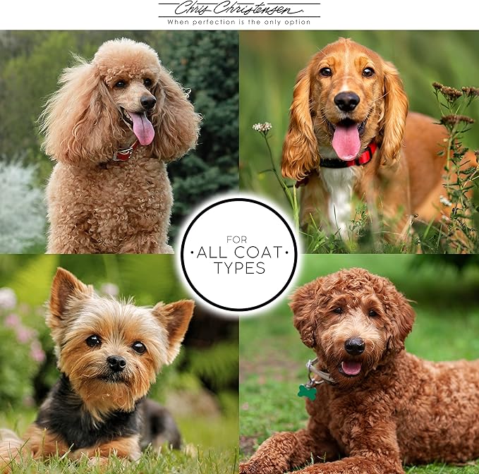 Chris Christensen Detangle and Finishing Bundle: Ice on Ice Detangler - Adds Elasticity & Strength, Mark III Slicker Brush with Stainless Steel Pins