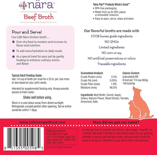 Café Nara Beef Broth Meal Topper for Dogs and Cats - 1.1 lbs.