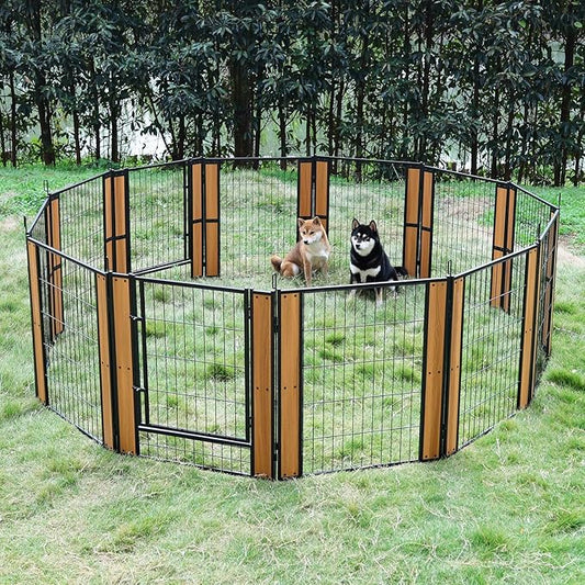 Heavy Duty Dog Playpen 32 Inch Height - Indoor Outdoor Pet Fence Enclosure for Medium and Small Dogs - Foldable Puppy Exercise Pen for Indoor and RV Camping or Yard