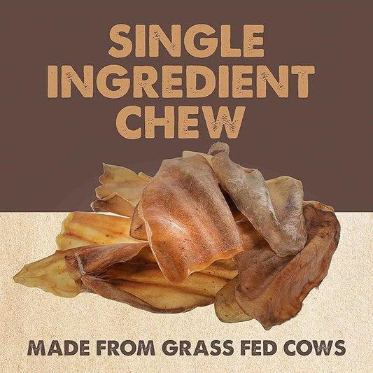 Mighty Paw 100% Natural Unbleached Cow Ears for Dogs - Single Ingredient Dog Chews - Cow Ears for Dogs Chew Treats Suitable for Small, Medium & Large Pets - Cow Ear Dog Chews 12 Pack