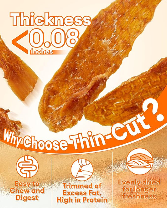 Chicken Jerky Dog Treats - All-Natural, High-Protein 17.63 oz Sealed Box, Single-Ingredient, Preservative-Free, Gluten-Free, Perfect for Training & Healthy Snacking