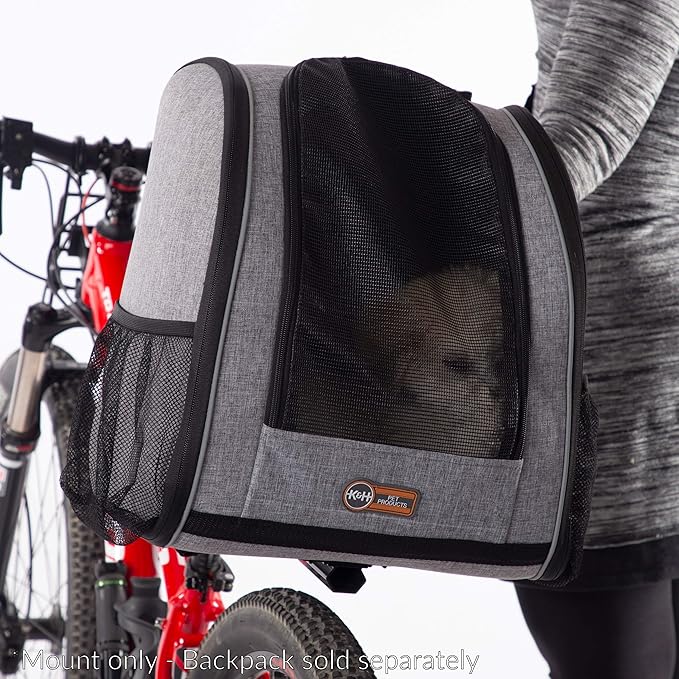 K&H Pet Products Universal Rear Bike Mount for Travel Bike Cat and Dog Bicycle Basket & Backpack Black Universal Fit Mount