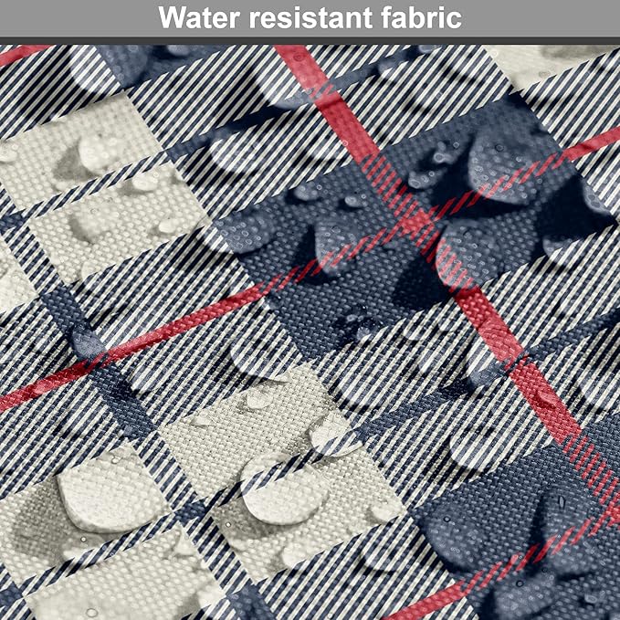 Lunarable Plaid Dog Crate Cover, Celtic Fashion Diagonal Retro Style Classical Irish Culture Inspiration, Easy to Use Pet Kennel Cover for Cats & Medium Dogs, 24 Inch, Night Blue Red Beige