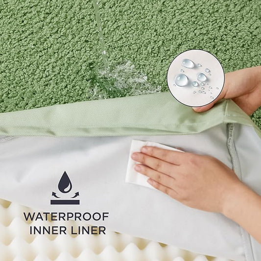 Bedsure Extra Large Dog Bed for Large Dogs - Jumbo Orthopedic Waterproof Dog Beds with Removable Washable Cover, Egg Foam Pet Bed Mat Green