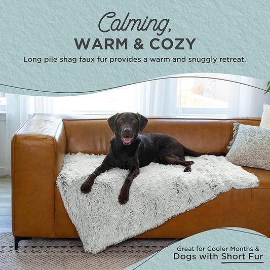 Best Friends by Sheri Calming Shag Dog Blanket, Frost Gray, 40" x 50"