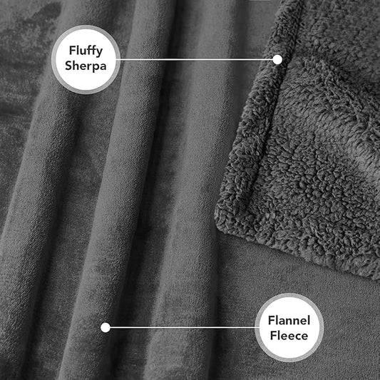 PetAmi Dog Blanket for Small Medium Dogs, Pet Bed Blanket Cat Puppy Kitten, Fleece Furniture Couch Cover Protector Sofa Car, Soft Sherpa Dog Throw Plush Reversible Washable, Mini 29x40 Solid Dark Gray