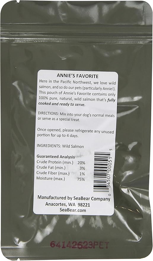SeaBear Annie's Favorite Wild Salmon for Dogs, 3.0 Ounce