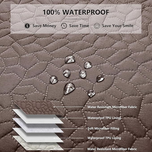 Waterproof Dog Blanket, Washable Anti-Slip Pet Couch Covers for Sofa,Pet Hair Resistant Blankets Bed Chair Furniture Couch Protector for Dogs-30x70,Chocolate
