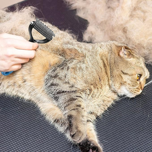 Dog Undercoat Rake Pet Grooming Tool, 2-Sided Shedding Dematting Comb for Cats Mat Remover Deshedder Brush for Large Dogs Double Coat, Long Hair Cat Combs Undercoat Husky Brush with 26 Teeth