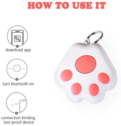 Dog Collar GPS Tracker, Paw Print Design, Multi-Color (red)