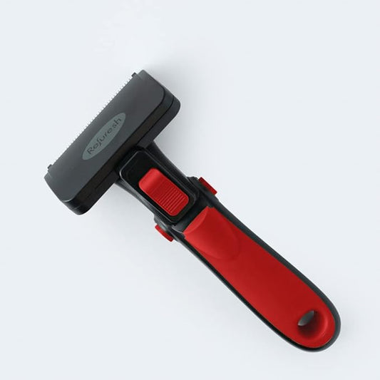 Deshedding Brush for Dogs & Cats - Medium & Red, Long Hair Grooming Tool, Dog Deshedding Brush, Cat Deshedding Brush, Lightweight Deshedding Tool for Shedding Control. Pet deshedder.