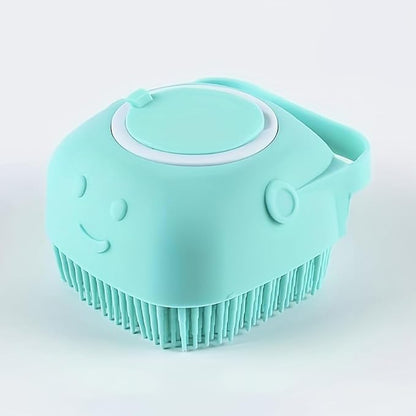 Silicone Pet Bath Brush Set, 2 Pieces, Massage Brush for Dogs and Cats