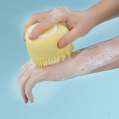 Pet Bath Comb Brush,Hovico 2 in 1 Pet Brush Bath Massage Brush,Soap and Shampoo Dispenser for Daily Grooming, Dog Washing Brush for Long Short Haired Dogs and Cats(3Pcs)
