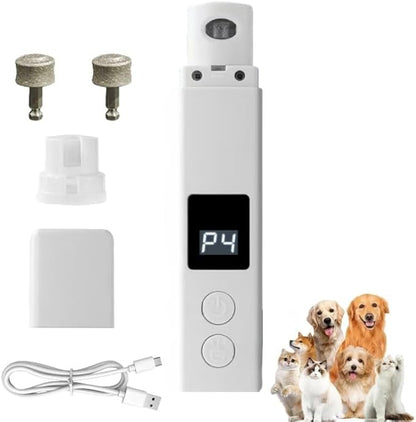 Dog Nail Trimmers, 4-Speed Dog Nail Grinder, Painless & Quiet Pet Nail Trimmer for Large Dogs, Medium & Small Dogs/Cats（2 Grinder Wheels）
