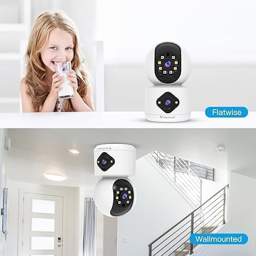 VSTARCAM 1080P Camera Dual-LensI, Pet Baby Monitor,360° Security Camera Indoor with Siren & Spotlight, Motion Detection, 2-Way Talk, Color Night Vision 005