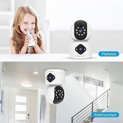 VSTARCAM 1080P Camera Dual-LensI, Pet Baby Monitor,360° Security Camera Indoor with Siren & Spotlight, Motion Detection, 2-Way Talk, Color Night Vision 005