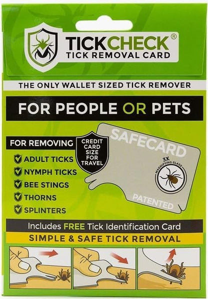 Tick Remover Card - Wallet Sized Tick Removal Tool with Free Tick ID Card & Testing Information - for People, Dogs, Cats (2)