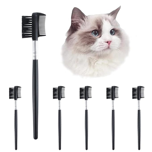 6pcs Double-Sided Dog Eye Comb Brush Dog Eye Grooming Comb Tear Stain Remover Comb for Removing Crust and Mucus Pets Grooming Comb Double-Sided for Small Pet Cat Dogs