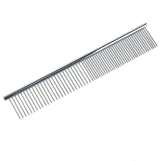 Dog Metal Comb 7.5inch Dogs Dematting Tool Pet Grooming Comb Stainless Steel Teeth Cats Pubby Comb for Removing Hair (M: 19x4cm)