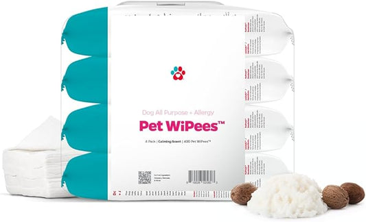 Pet Parents® Pet WiPees™ Dog All Purpose + Allergy Dog Wipes, Pet Wipes for Dogs, Puppy Wipes & Paw Wipes, Large Dog Wipes (100 Count (Pack of 4), Calming)