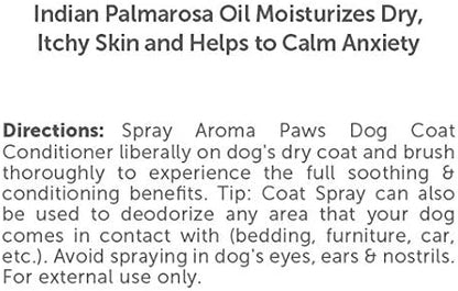 Scented Dog Coat Spray – Cleansing, Conditioning, Moisturizing – Toxin Free, Healthy Ingredients – Aromatic Grooming Puppy Spray – Loosens Knots, Tangles – 4.5 Oz., Palmarosa
