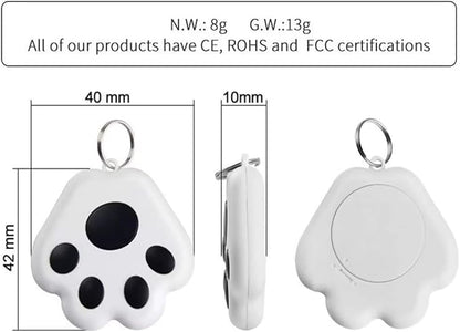 Dog Collar GPS Tracker, Paw Print Design, Multi-Color (red)