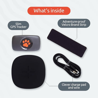 Dog GPS Tracker - No Subscription Fees - Suitable for All Dogs and Fits All Collars - Smart Activity Tracker, Satellite Tracking with Unlimited Range - 100% Waterproof Pet Tracker (Red)