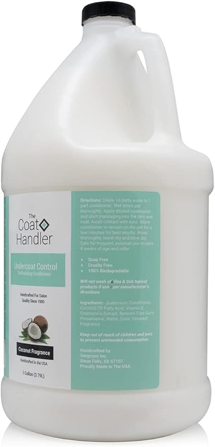 Undercoat Control Deshedding Dog Conditioner Coconut Milk Fragrance, 1 Gallon - Combats and Reduces Shedding, Undercoat Removal, Fights Excessive Hair Shed, Omega 3 and 6 Rich