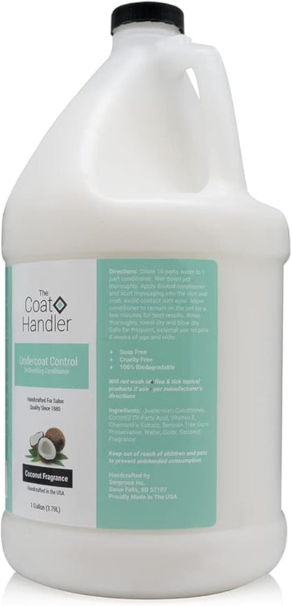 Undercoat Control Deshedding Dog Conditioner Coconut Milk Fragrance, 1 Gallon - Combats and Reduces Shedding, Undercoat Removal, Fights Excessive Hair Shed, Omega 3 and 6 Rich